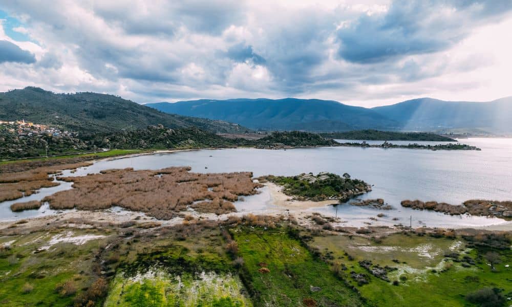 Wetland landscape aerial view - ALTA SURVEY Missouri Aerial view of wetlands captured through drone surveying to show water patterns and elevation changes