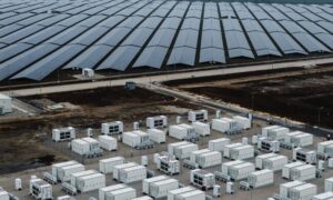 Uav survey battery storage facility - ALTA SURVEY Missouri Large battery storage facility with solar panels and open land, as seen in a UAV survey